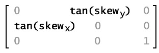 Matrix notation of skew function properties